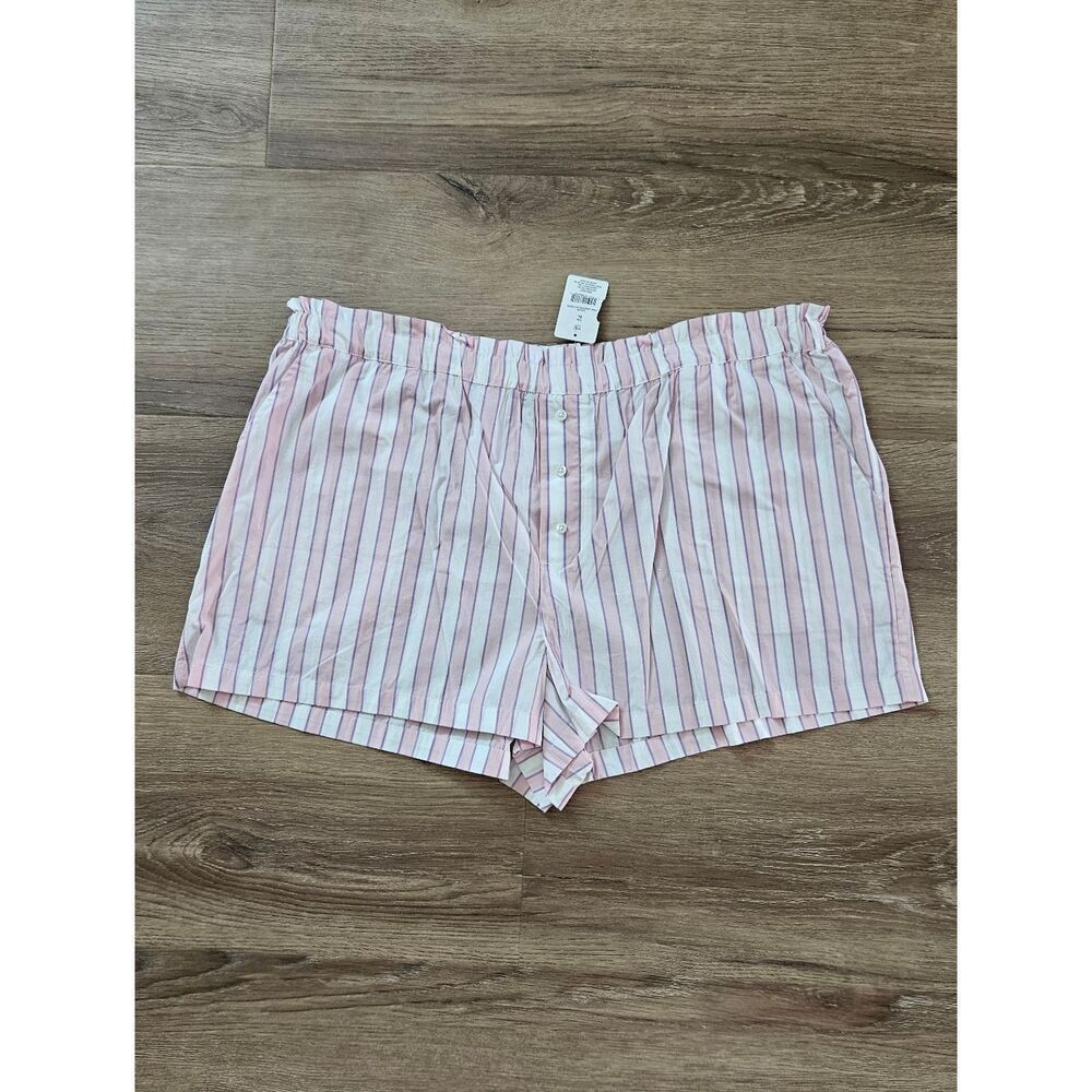 LOFT Pink Purple and White Striped Sleep Shorts Size XL